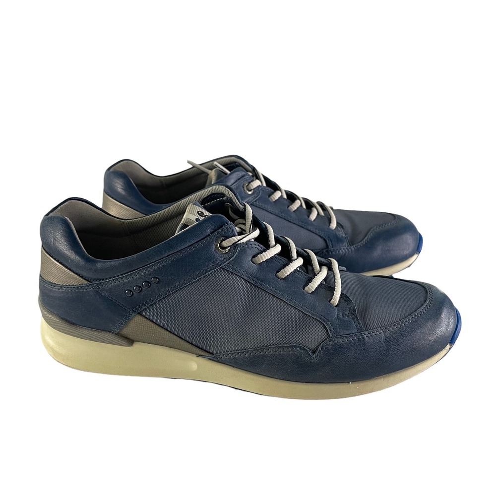 ECCO Natural Motion Blue Leather Comfort Sneakers Women's Size 40 Extra‎ Width